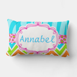 Almofada Lombar Leopardo brilhante e Chevron da zebra