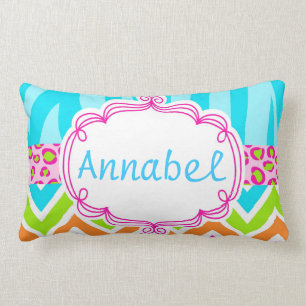 Almofada Lombar Leopardo brilhante e Chevron da zebra
