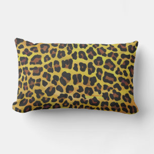 Almofada Lombar Leopardo Castanho e Impressão Amarelo