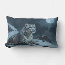 Leopardo de Neve e Lua Cheia