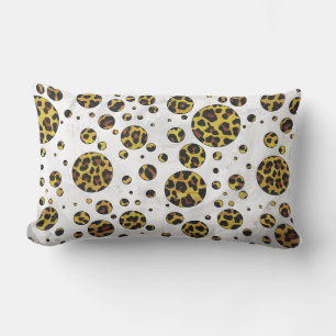 Almofada Lombar Leopardo Marrom e Amarelo com Bolinhas