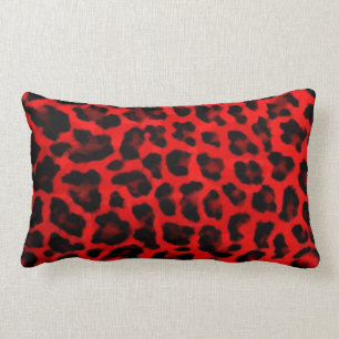 Almofada Lombar Leopardo - vermelho e preto