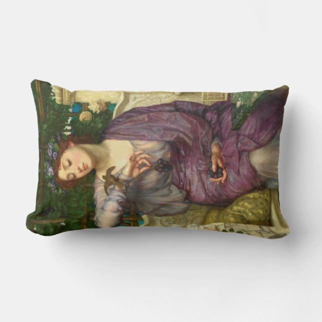 Almofada Lombar Lesbia e seu Sparrow (por Edward John Poynter) (Frente)