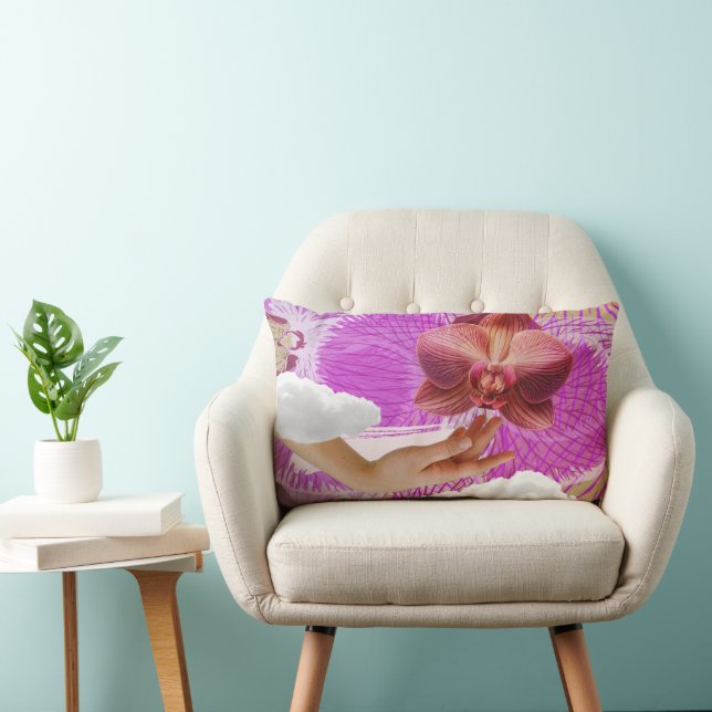 Almofada Lombar Lesbian Pride Pink Orchid Sexy Subtle Sapphic WLW (Cadeira)