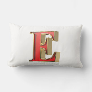 Almofada Lombar Letra E de vidro vermelho