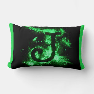 Almofada Lombar Letra J maiúscula alfabética verde