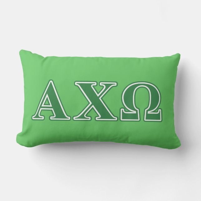 Almofada Lombar Letras Verdes da Alphi Chi Omega (Frente)