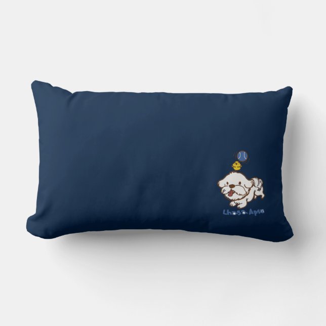 Almofada Lombar Lhasa apso bubu e guagua de galinha (Frente)