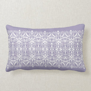 Almofada Lombar Lilac e travesseiro branco do teste padrão de