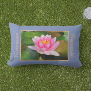 Almofada Lombar Lily de água rosa, belamente aberta