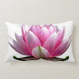 Almofada Lombar Linda Flor de Lotus Branca e Rosa