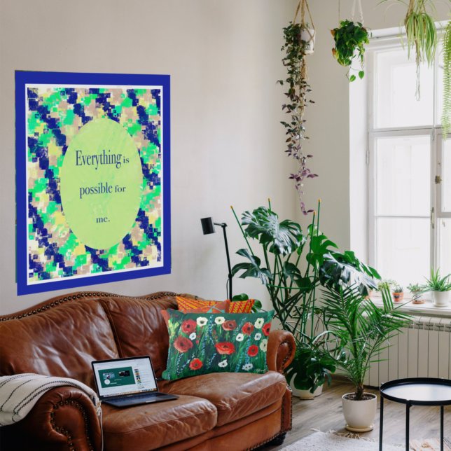 Almofada Lombar Linda flor selvagem - Acrínica de Pintura - Gen Bk (Criador carregado)