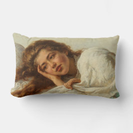 Almofada Lombar Linda garota deitada na cama com cabelo vermelho