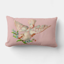 Almofada Lombar linda pomba branca com risca na boca