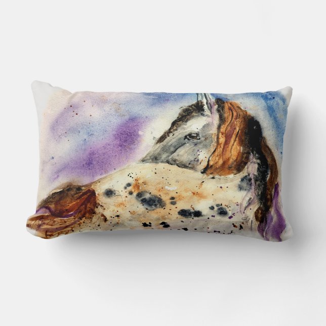 Almofada Lombar Linda Travesseiro decorativo de Cavalo Appaloosa R (Frente)