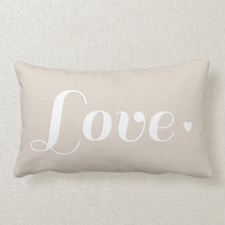 Almofada Lombar Linen Beige Love Heart