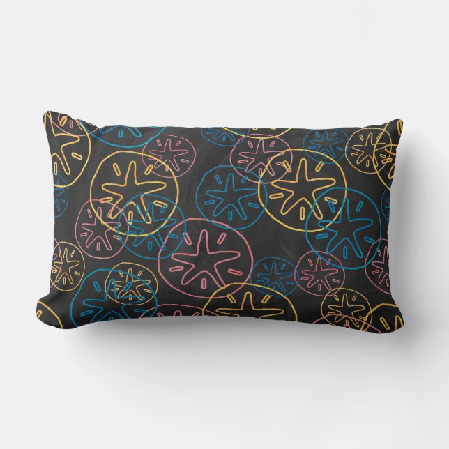 Almofada Lombar Linhas de Dólar de Areia Vermelho Amarelo Azul (Frente)