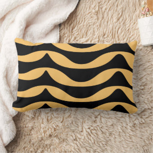 Almofada Lombar Linhas de zag Zig com padrão dourado