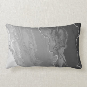 Almofada Lombar Linhas Metálicas de Silver de Cor do Ómbolo Gradie