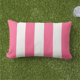 Almofada Lombar Listra Cabana Larga Rosa Ousada Branca
