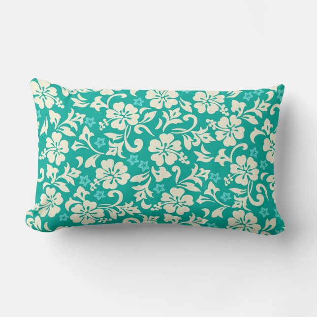 Almofada Lombar Listra havaiana do Reversible do hibiscus de (Frente)