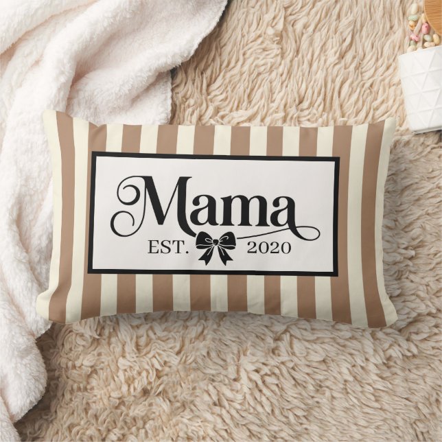 Almofada Lombar Listra Marrom Chic Personalizado Presente da Mamãe (Cobertor)