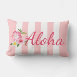 Almofada Lombar Listra Rosa Aloha Hibisco Tropical
