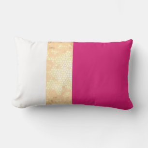 Almofada Lombar listras brancas cor-de-rosa elegantes e claras