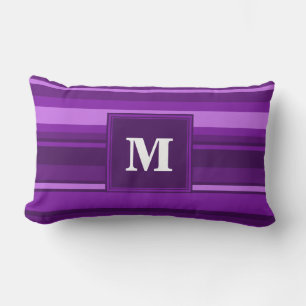 Almofada Lombar Listras do roxo do monograma