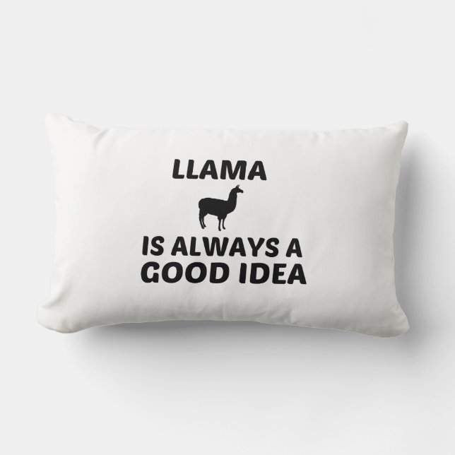 ALMOFADA LOMBAR LLAMA É SEMPRE UMA BOA IDEIA (Frente)