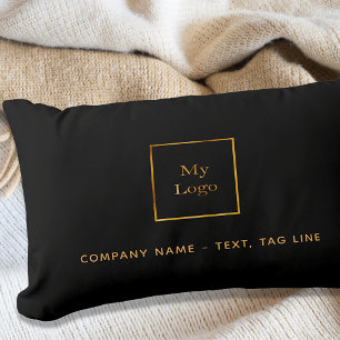 Almofada Lombar Logotipo comercial elegante dourado preto