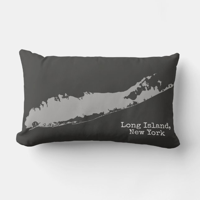 Almofada Lombar Long Island New York personalizada com cidade (Frente)
