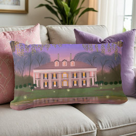 Almofada Lombar Louisiana Southern Mansion House Purple
