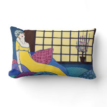 Lounging em seus travesseiros