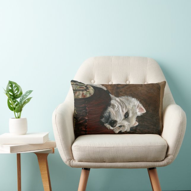 Almofada Lombar Lounging Westie em Sofa (Cadeira)