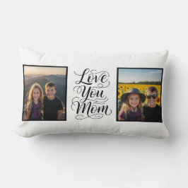 Almofada Lombar Love You Mom Two Photo Modern Keepsake