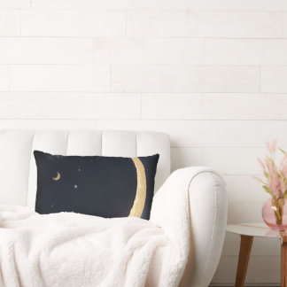 Almofada Lombar lua crescente flutuando no céu noturno