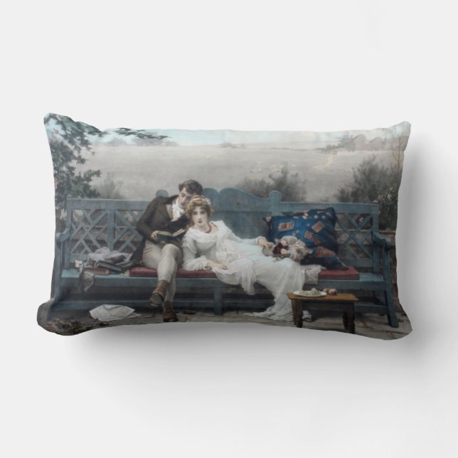 Almofada Lombar Lua de mel (noiva e noiva num banco) (Frente)