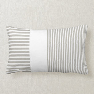 Almofada Lombar Lumbar branco & cinzento travesseiro alinhado