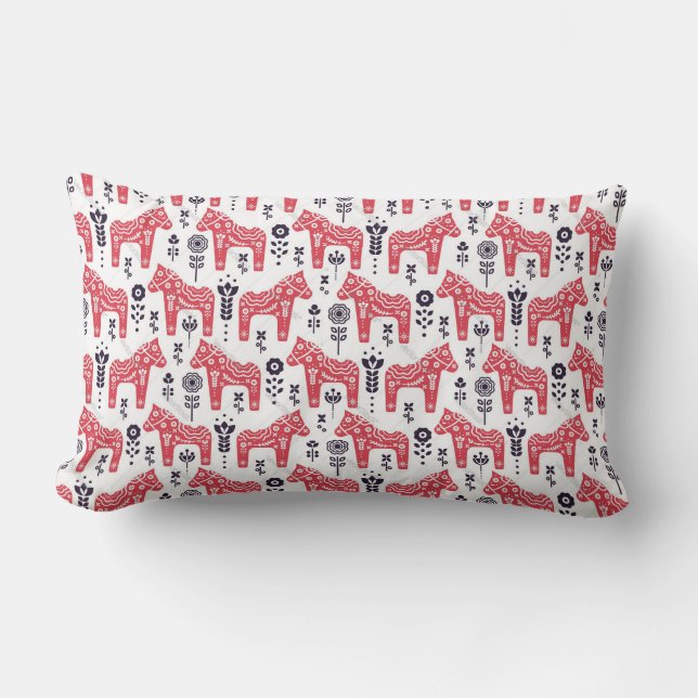 Almofada Lombar Lumber Cushion - Design de Dala Horse Sueco (Frente)