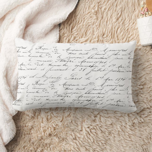 Almofada Lombar Lumber Cushion - Escrita manual em francês (Cobertor)