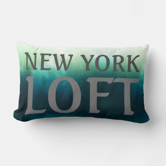 Almofada Lombar Lumber Cushion - Nova York Loft Blue/Green (Frente)