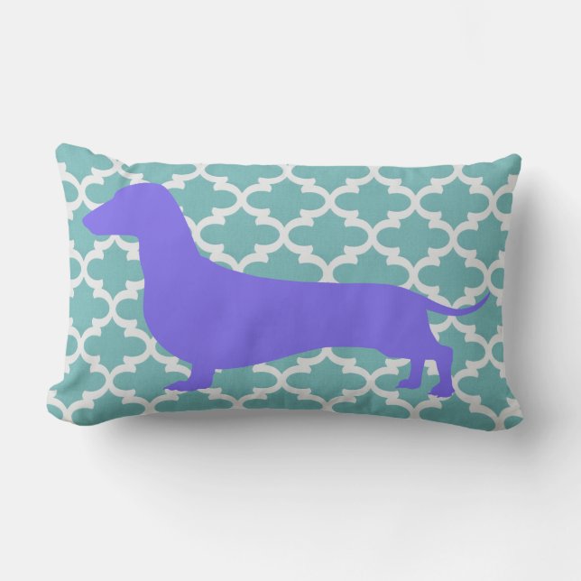 Almofada Lombar Lumber Cushion - Silhueta Roxa Dachshund (Frente)