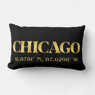 Almofada Lombar Lux Dourado Chicago Latitude & Longitude