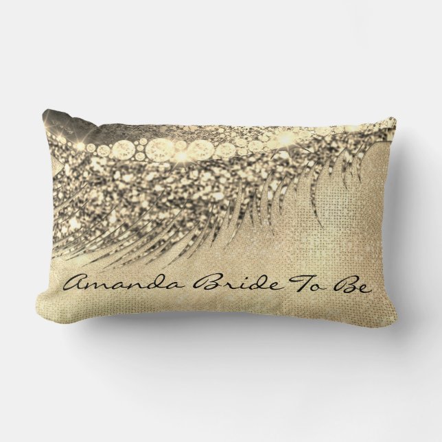 Almofada Lombar Lux Makeup Lash Champagne Spark Noiva Dourada (Frente)