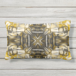 Almofada Lombar Luxo, elegante, abstrato, amarelo, cinza, branco
