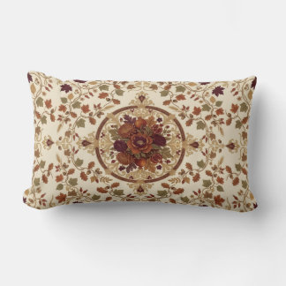 Almofada Lombar Luxuoso Floral Medalhão Decorativo de Outono Vinta