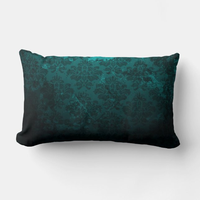 Almofada Lombar Luxury Damask Dark Green (Frente)