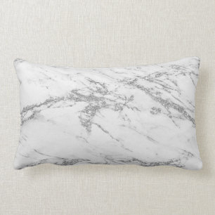 Almofada Lombar Luxury Trendy Silver Glitter Marble Cotton Throw P