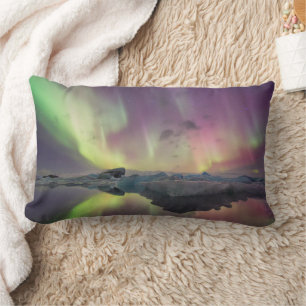 Almofada Lombar Luzes da Aurora se Refletem na Lagoa